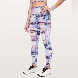 Lululemon Fast & Free 7/8 Tight II *Nulux 25" in Sunrise Silhouette Multi Size 8